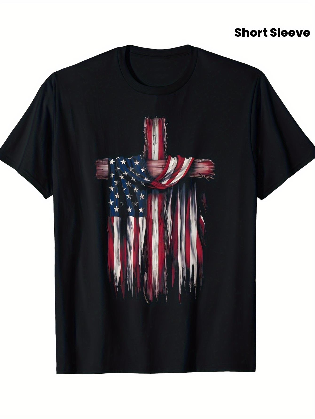 Crossfit Event - Camiseta Patriótica Cristiana para Hombre -