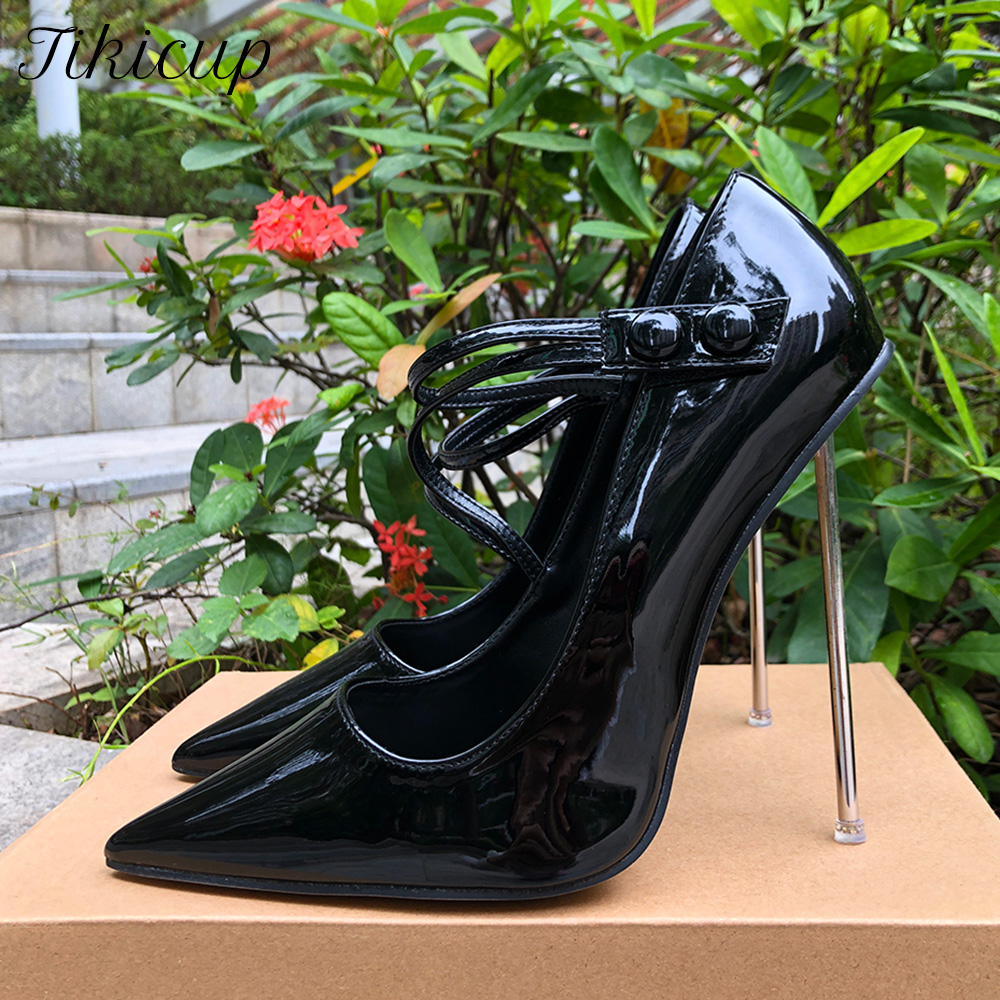 Glamoroso charol negro Tacones - Crossfit Event reseña y precio